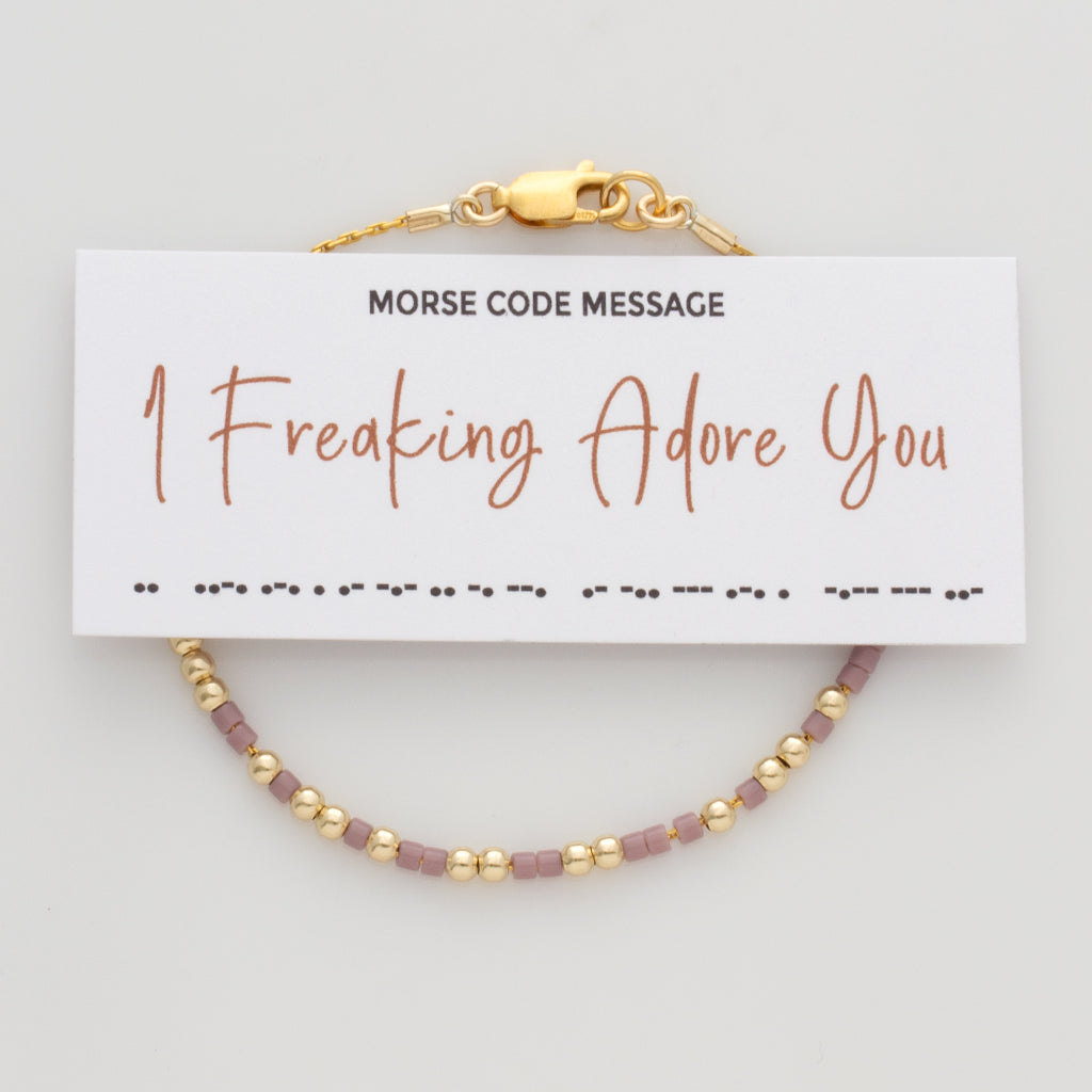 &quot;I Freaking Adore You&quot; Morse Code Bracelet