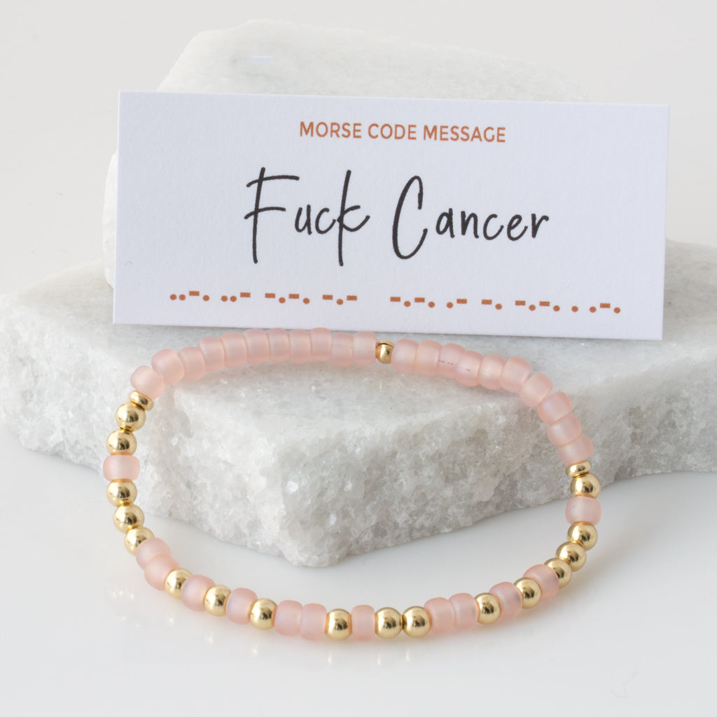 &quot;Fuck Cancer&quot; Bubble Morse Code Bracelet