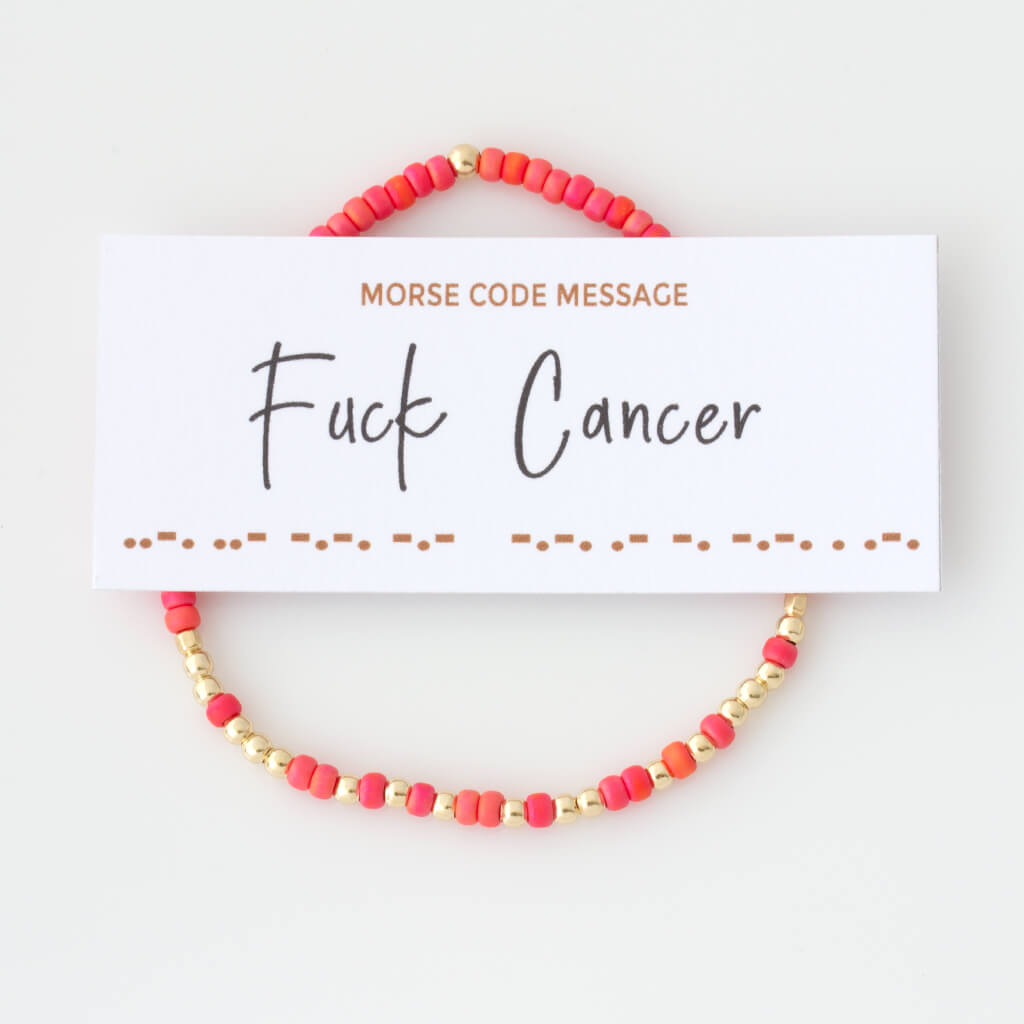 "Fuck Cancer" Endless Morse Code Bracelet