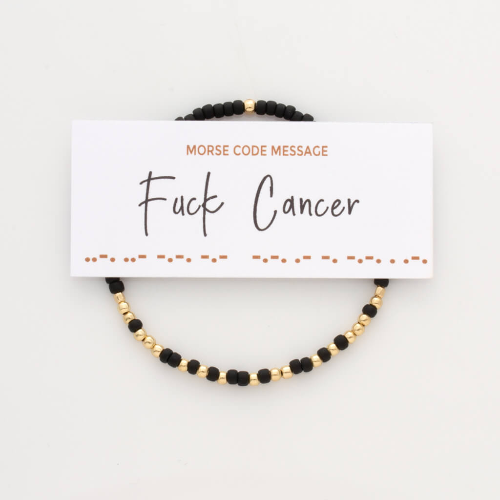 "Fuck Cancer" Endless Morse Code Bracelet