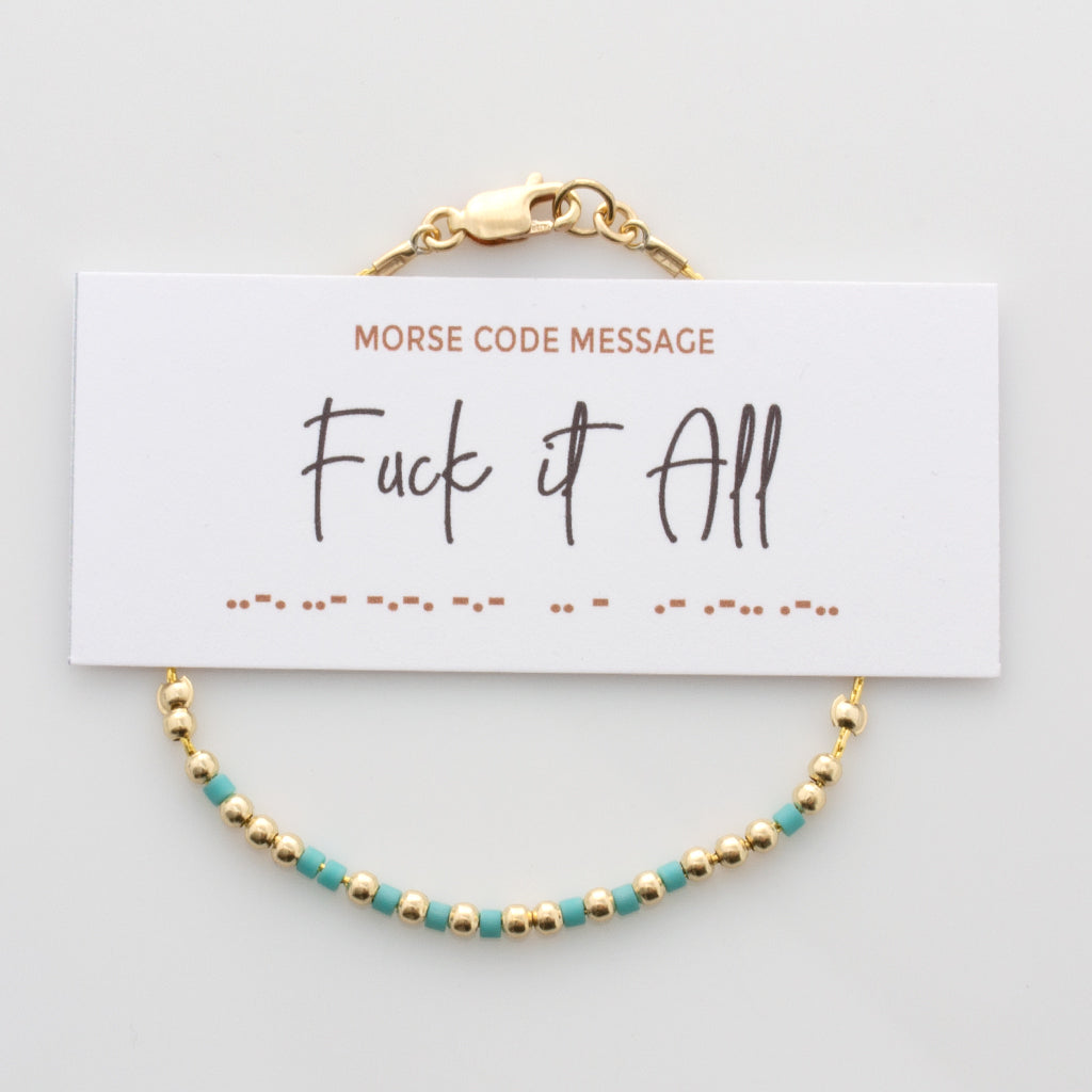 &quot;Fuck It All&quot; Morse Code Bracelet