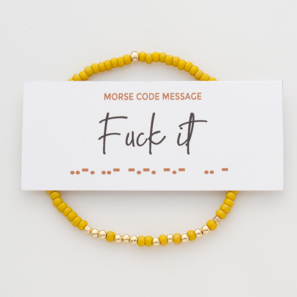 &quot;Fuck It&quot; Endless Morse Code Bracelet