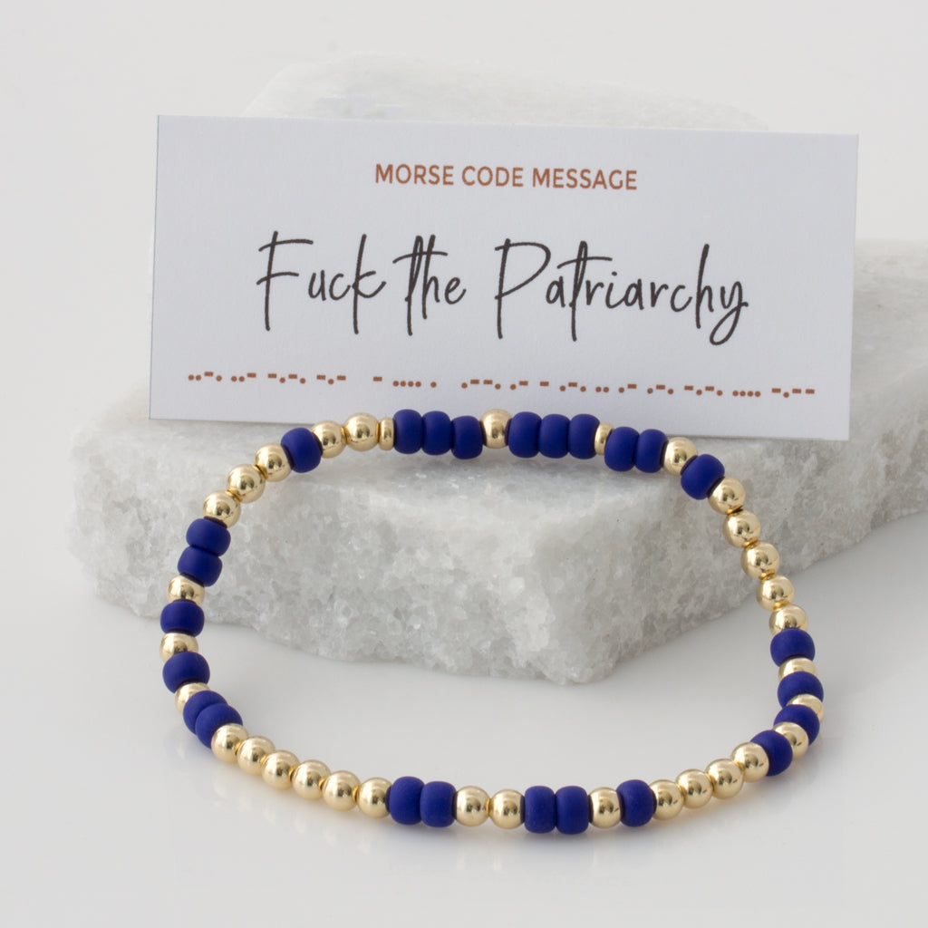 &quot;Fuck The Patriarchy&quot; Bubble Morse Code Bracelet