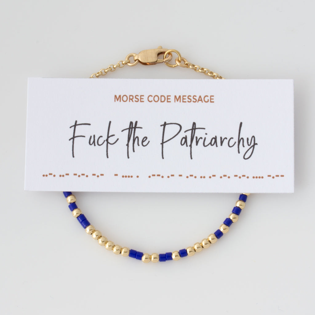 &quot;Fuck The Patriarchy&quot; Morse Code Bracelet