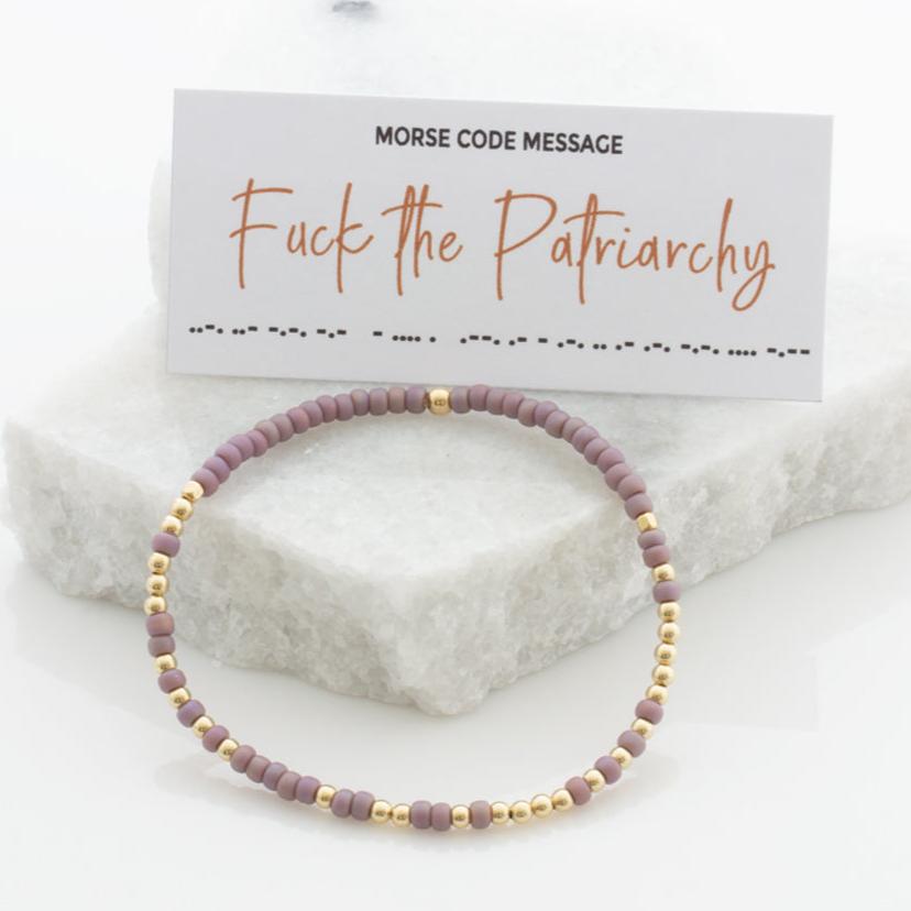 &quot;Fuck The Patriarchy&quot; Endless Morse Code Bracelet