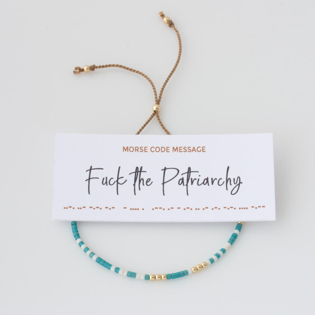 &quot;Fuck The Patriarchy&quot; Adjustable Silk Morse Code Bracelet