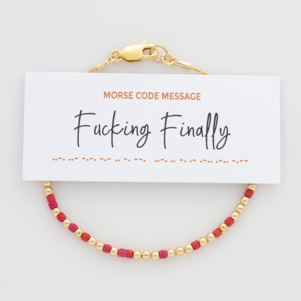 &quot;Fucking Finally&quot; Morse Code Bracelet