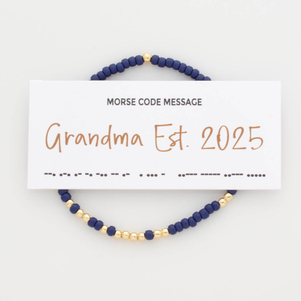 &quot;Grandma Est. 2025&quot; Endless Morse Code Bracelet