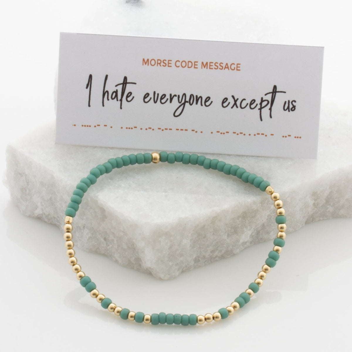 &quot;I Hate Everyone Except Us&quot; Endless Morse Code Bracelet