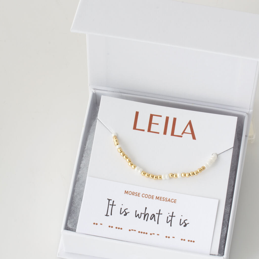 &quot;It Is What It Is&quot; Endless Morse Code Bracelet
