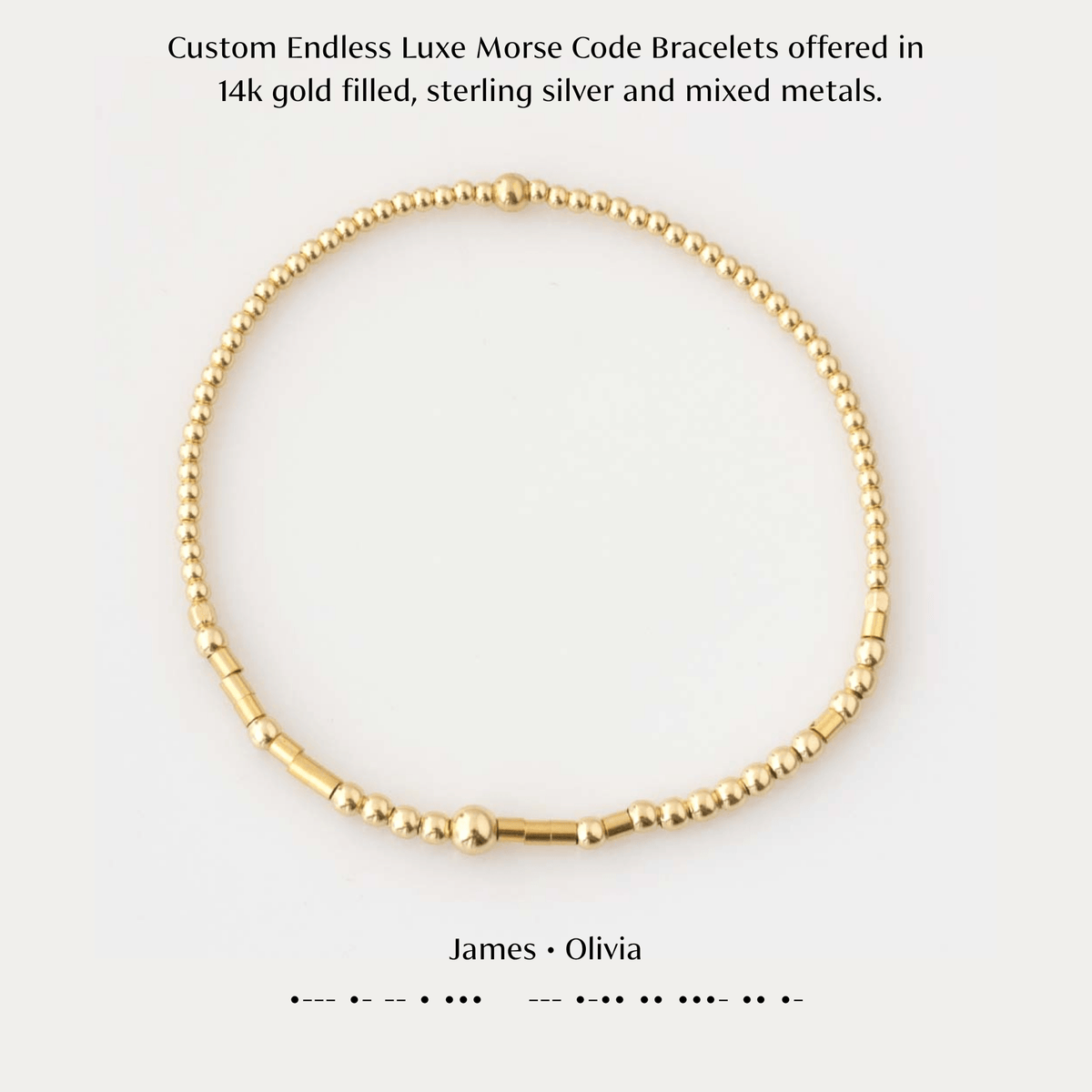Custom Endless Luxe Morse Code Bracelet