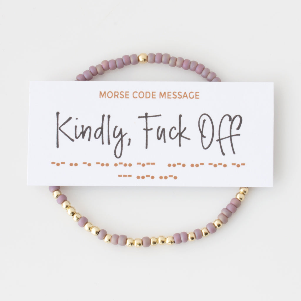 &quot;Kindly Fuck Off&quot; Endless Morse Code Bracelet*