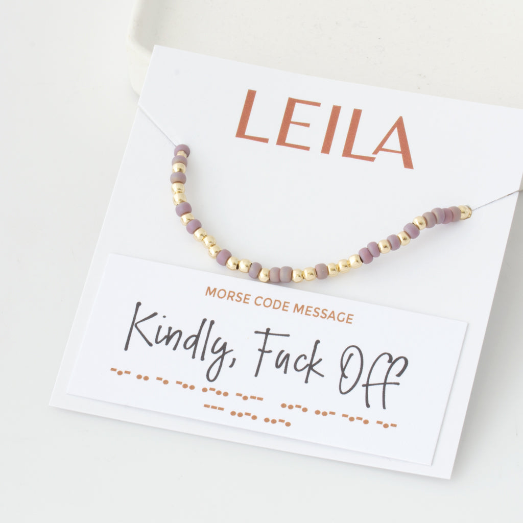 &quot;Kindly Fuck Off&quot; Endless Morse Code Bracelet*