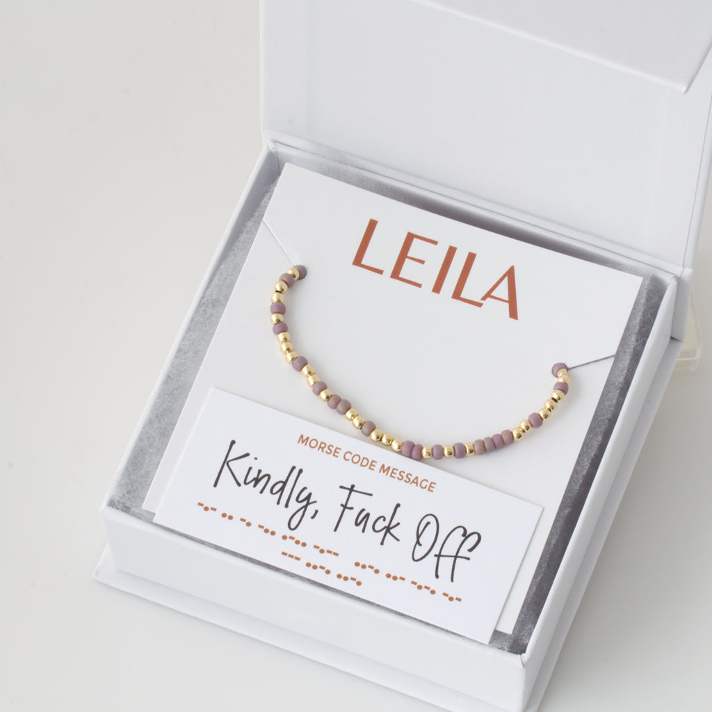 &quot;Kindly Fuck Off&quot; Endless Morse Code Bracelet*