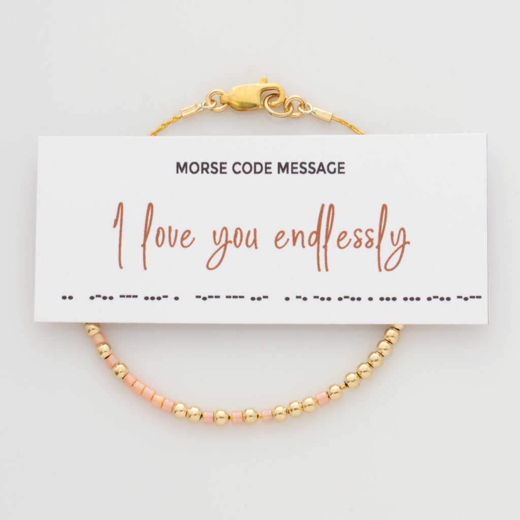 &quot;I Love You Endlessly&quot; Morse Code Bracelet