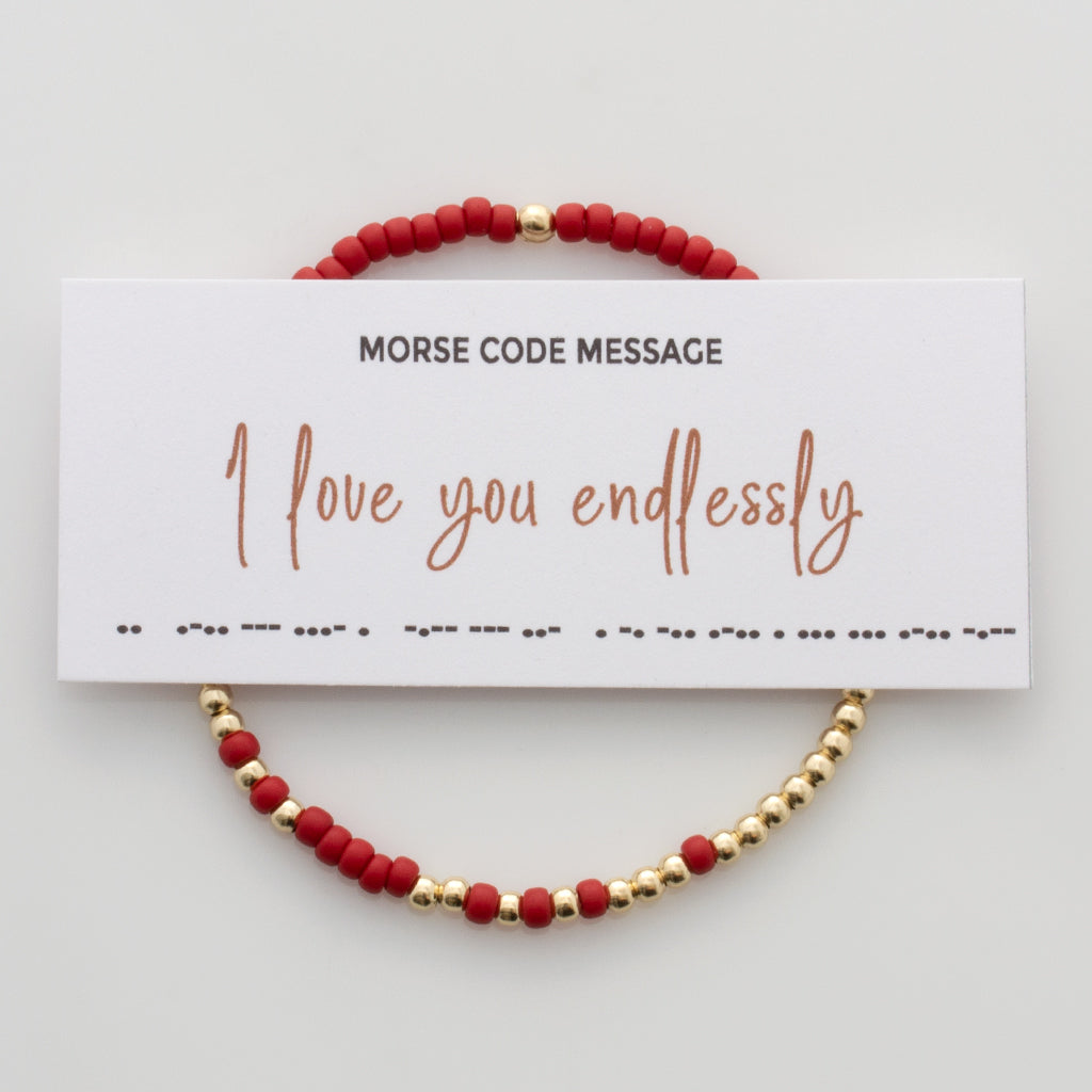 &quot;I Love You Endlessly&quot; Endless Morse Code Bracelet