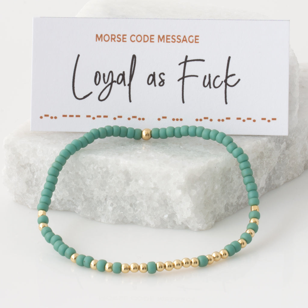 &quot;Loyal As Fuck&quot; Endless Morse Code Bracelet