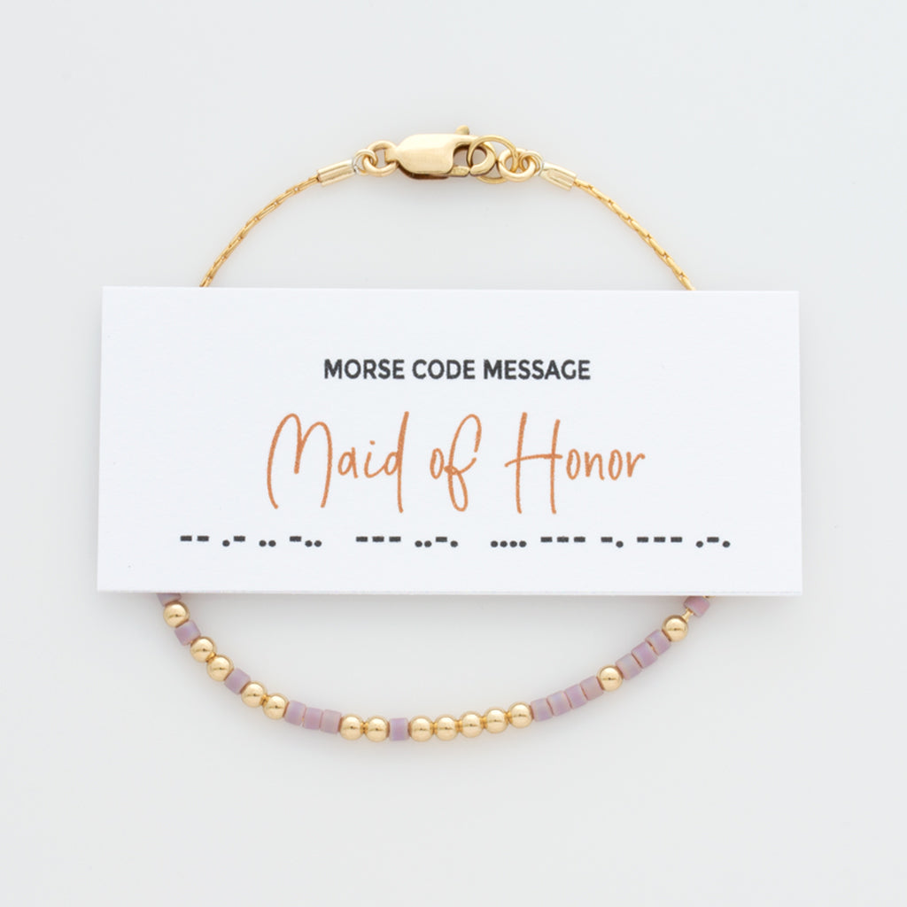 Maid of Honor Morse Code Bracelet LEILA - Main Image