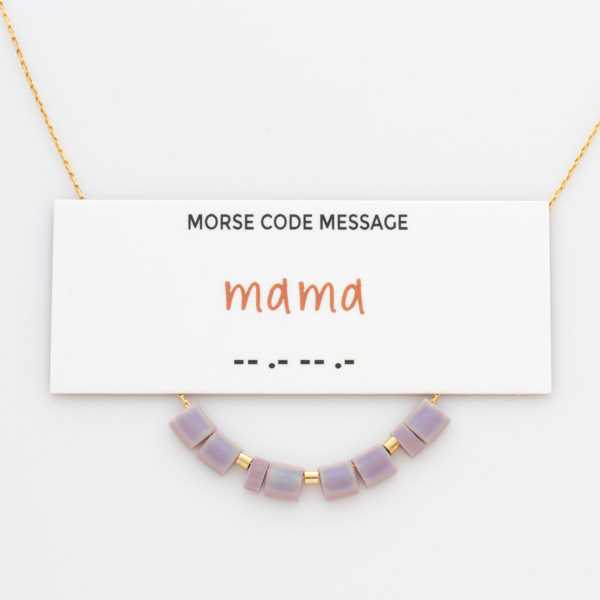 Color Block Morse Code &quot;Mama&quot; Necklace