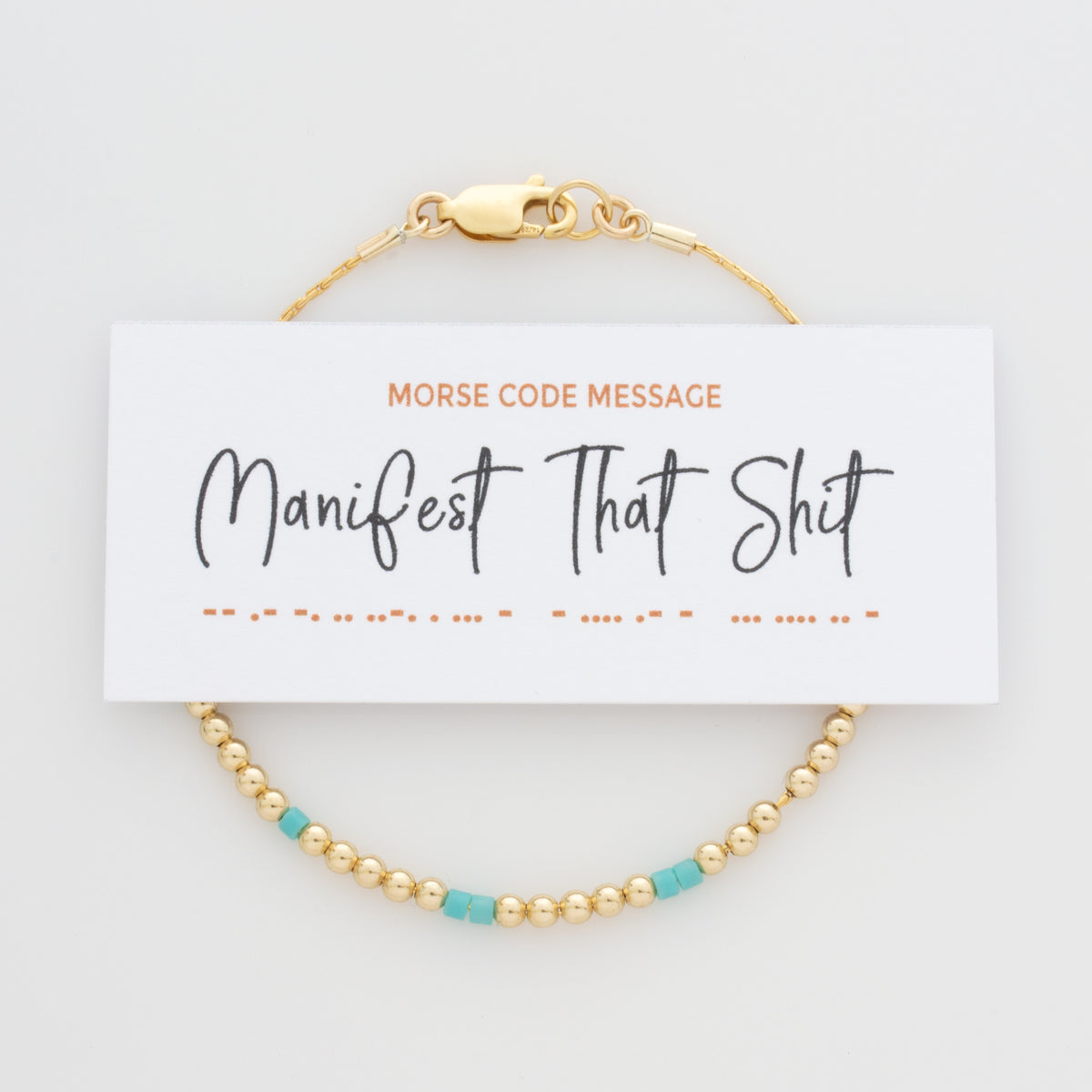 &quot;Manifest That Shit&quot; Morse Code Bracelet