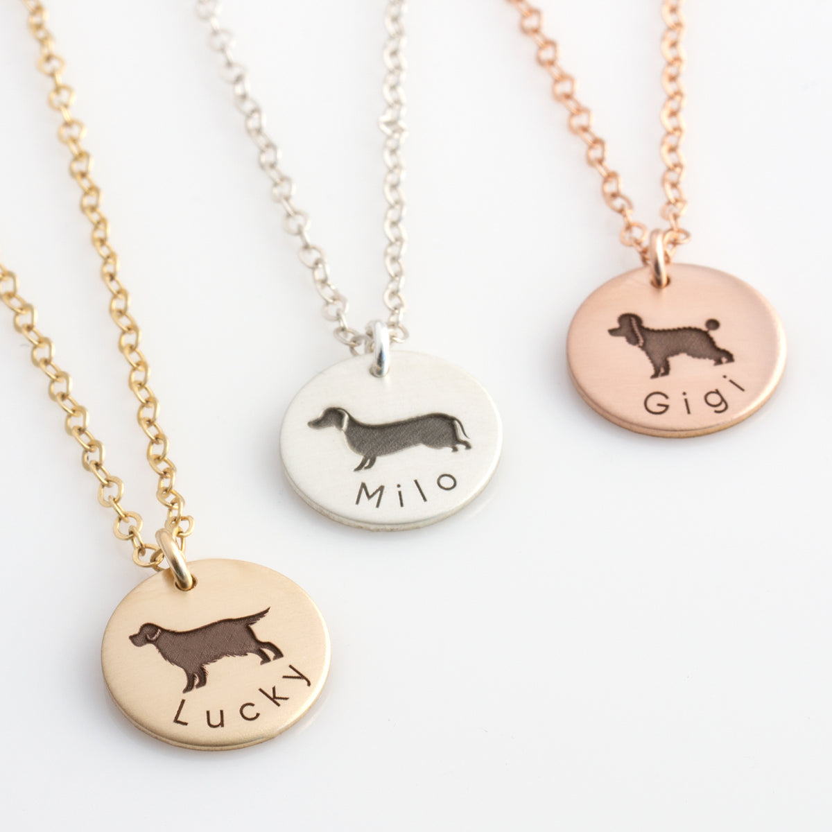 Dog and Name Disc Necklace
