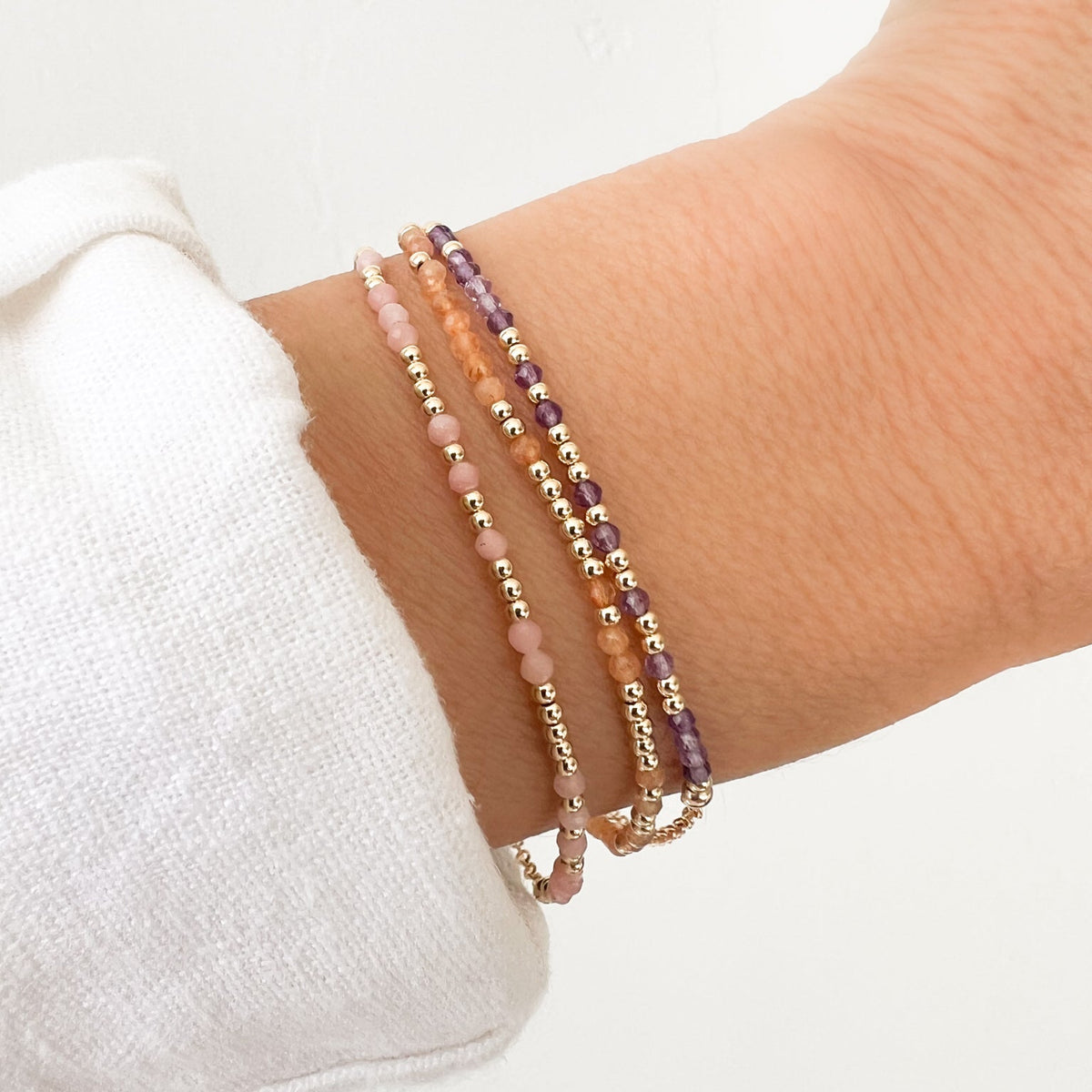 Mini Gemstone Morse Code Bracelet