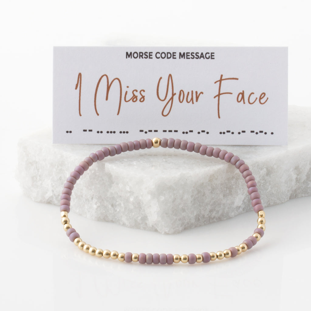 &quot;I Miss Your Face&quot; Endless Morse Code Bracelet