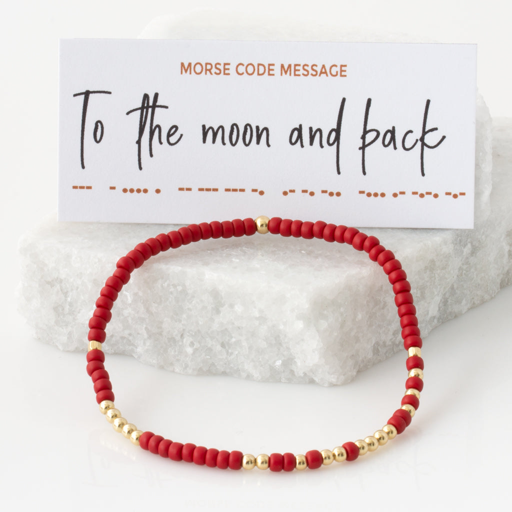 &quot;To the Moon and Back&quot; Endless Morse Code Bracelet