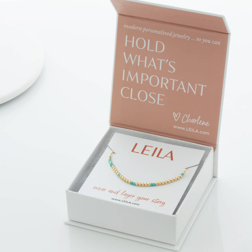 Bridesmaid Morse Code Bracelet LEILA - Main Image