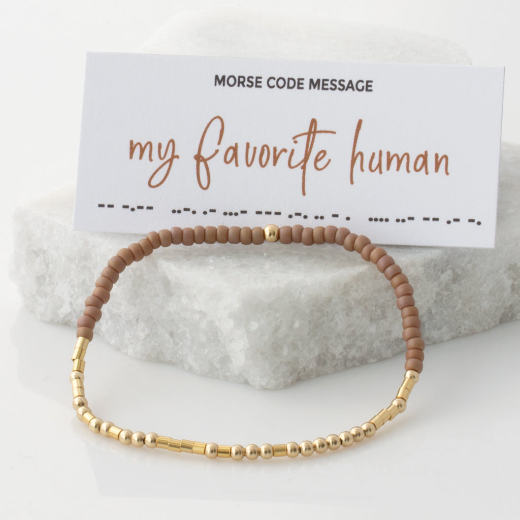 &quot;My Favorite Human&quot; Endless Whisper Morse Code Bracelet