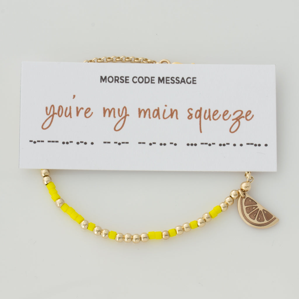 &quot;You&#39;re My Main Squeeze&quot; Morse Code Bracelet