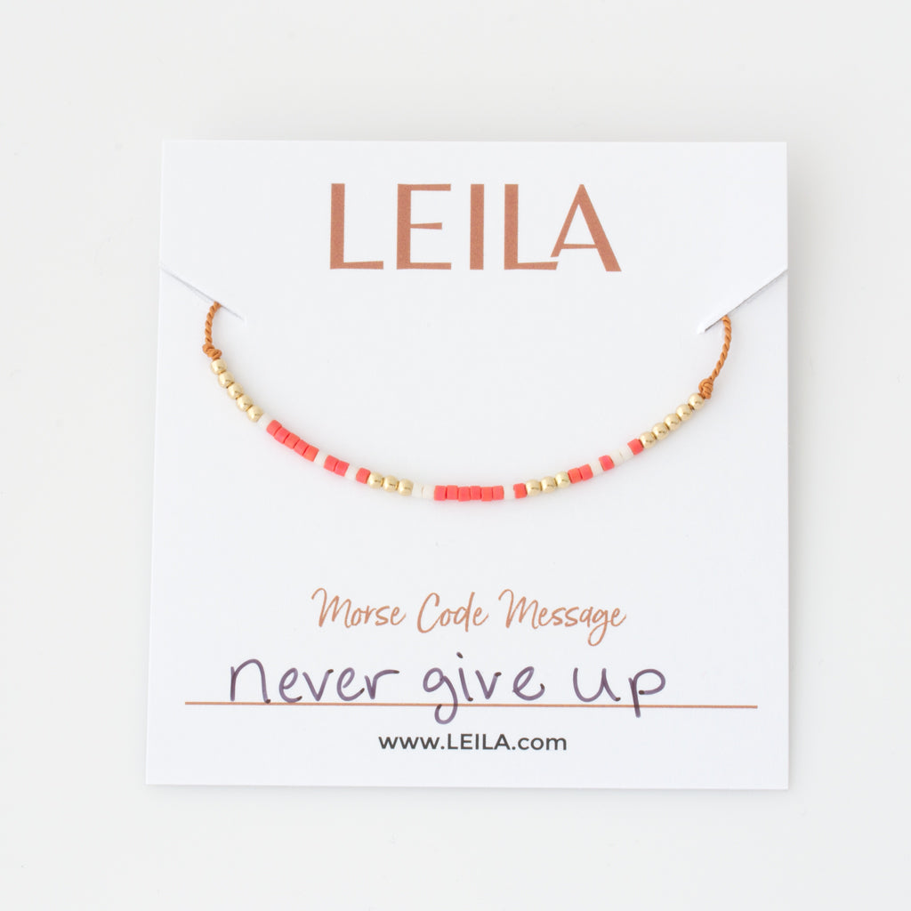 Custom Adjustable Silk Morse Code Bracelet