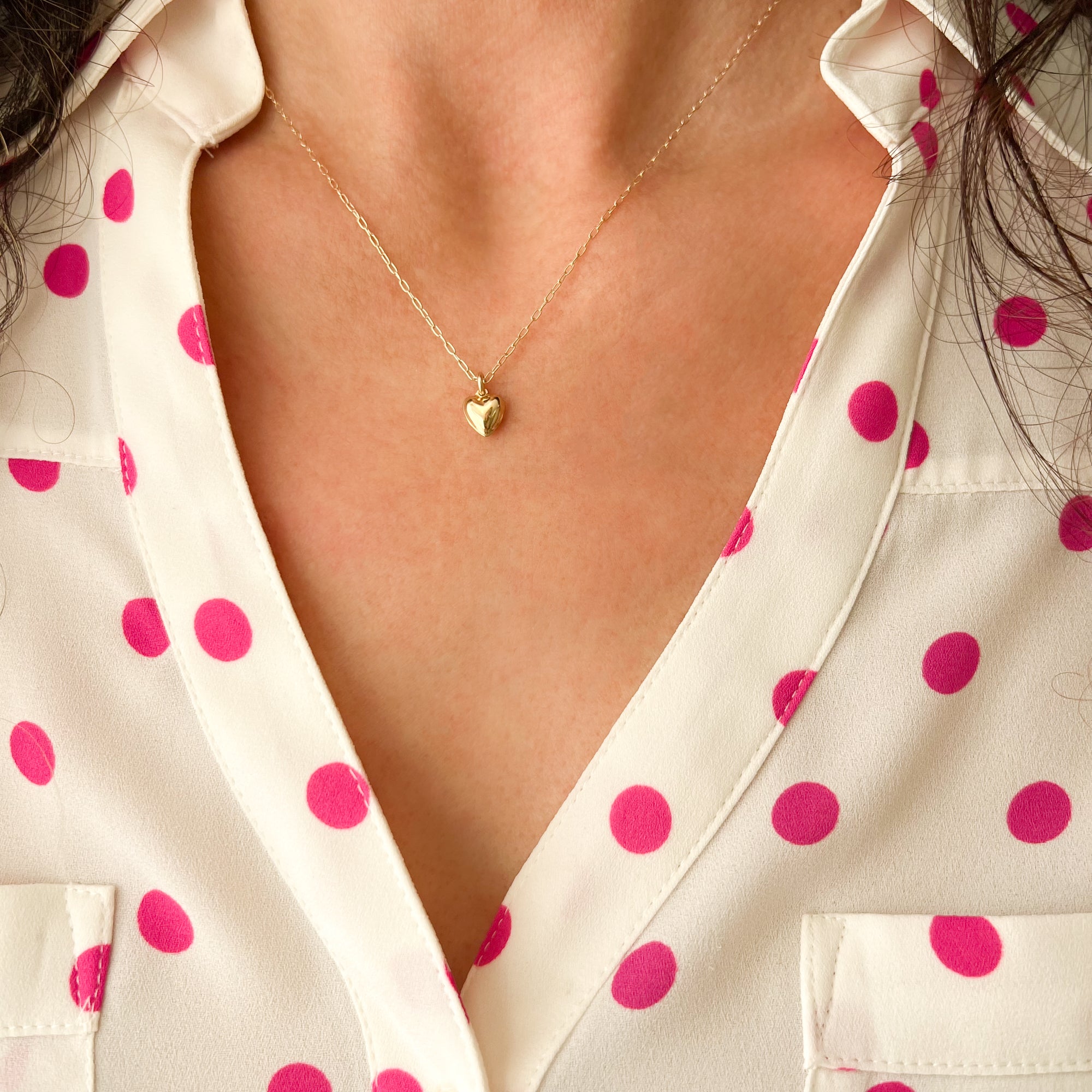 The Puffy Heart Necklace in Gold – Roxanne Assoulin