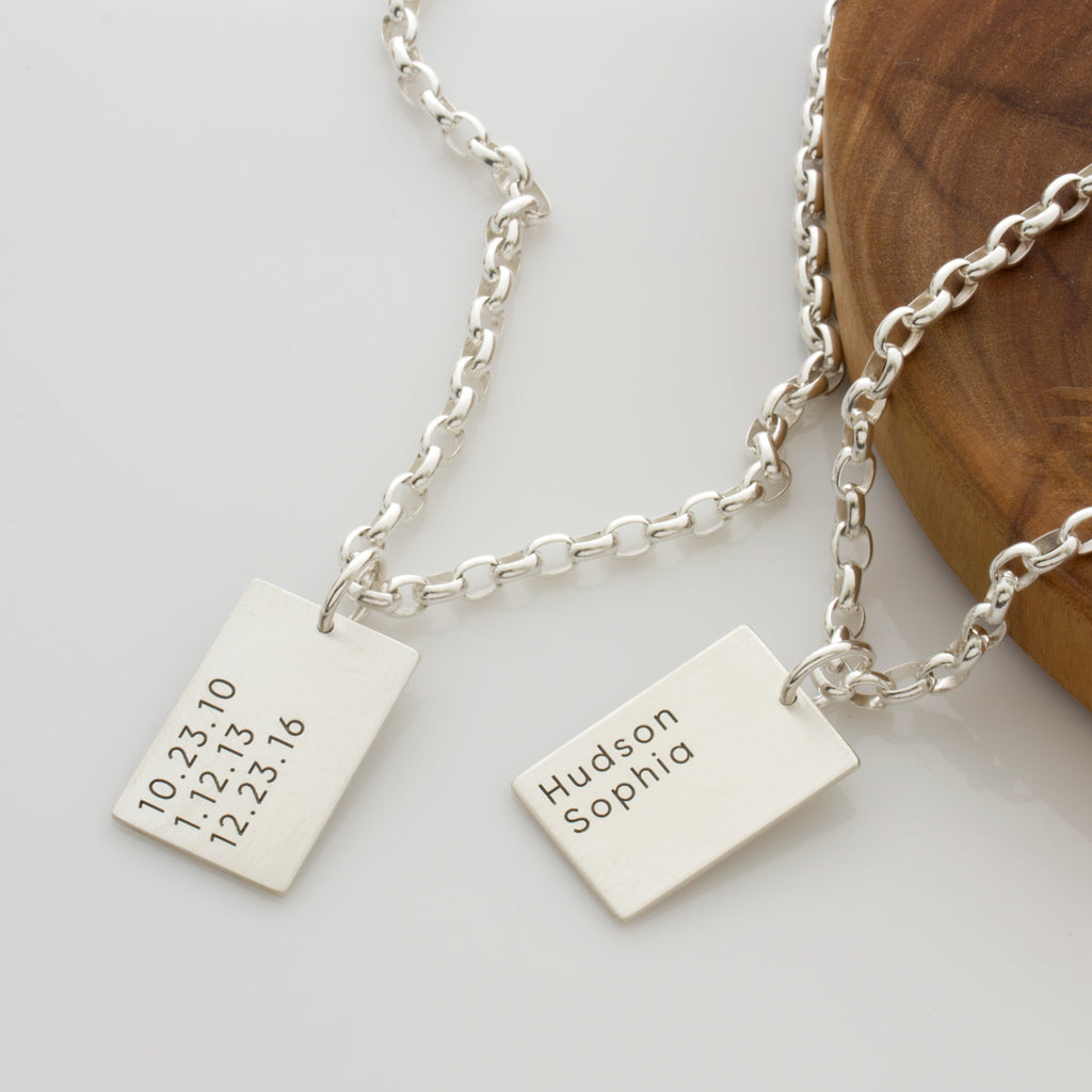 Unisex Rectangle Necklace