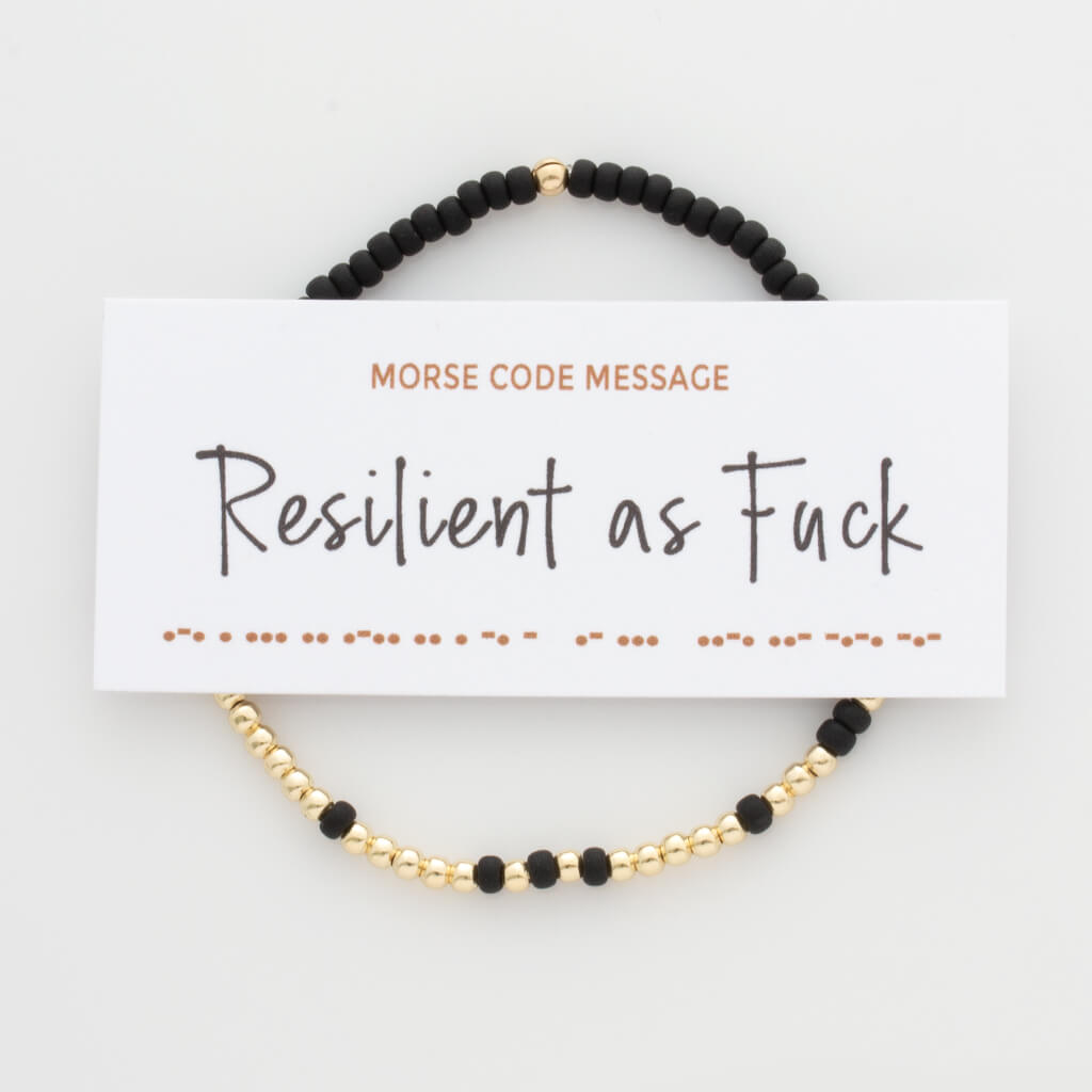 Psychic Reader YOKOオリジナル螺旋ブレスレット Resilient As Fuck Endless Morse Code Bracelet - LEILA