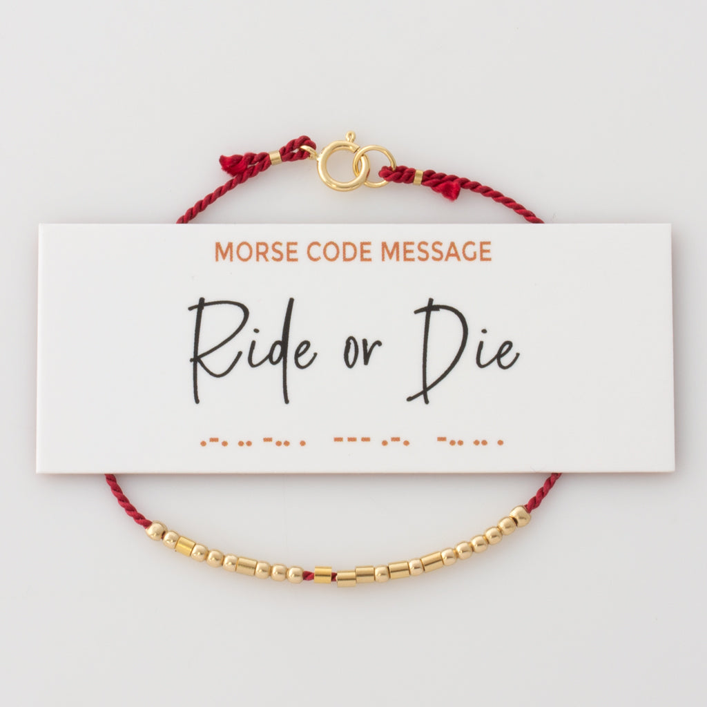 &quot;Ride or Die&quot; Golden Silk Morse Code