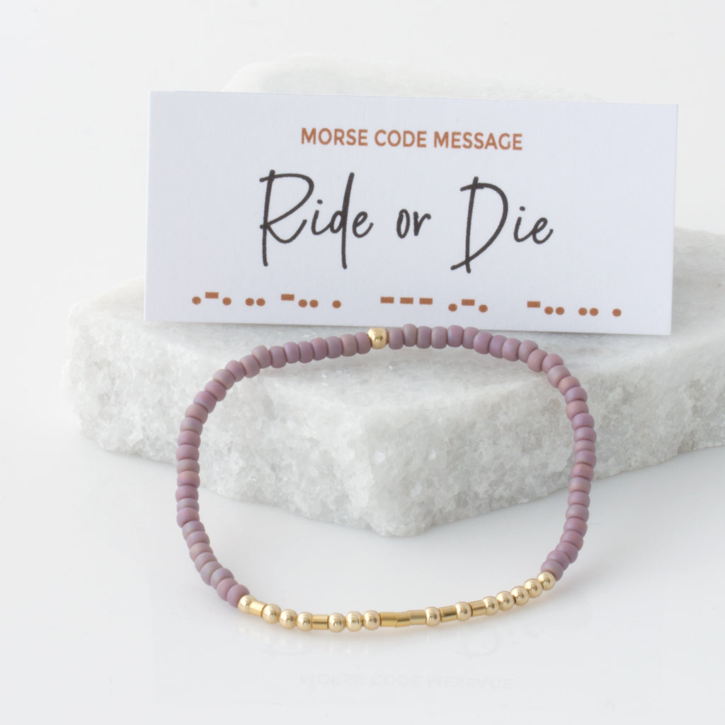 &quot;Ride or Die&quot; Endless Whisper Morse Code Bracelet