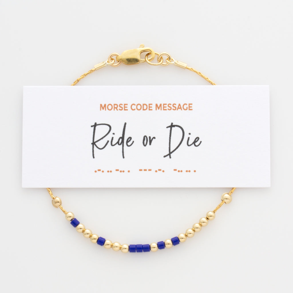 &quot;Ride or Die&quot; Morse Code Bracelet