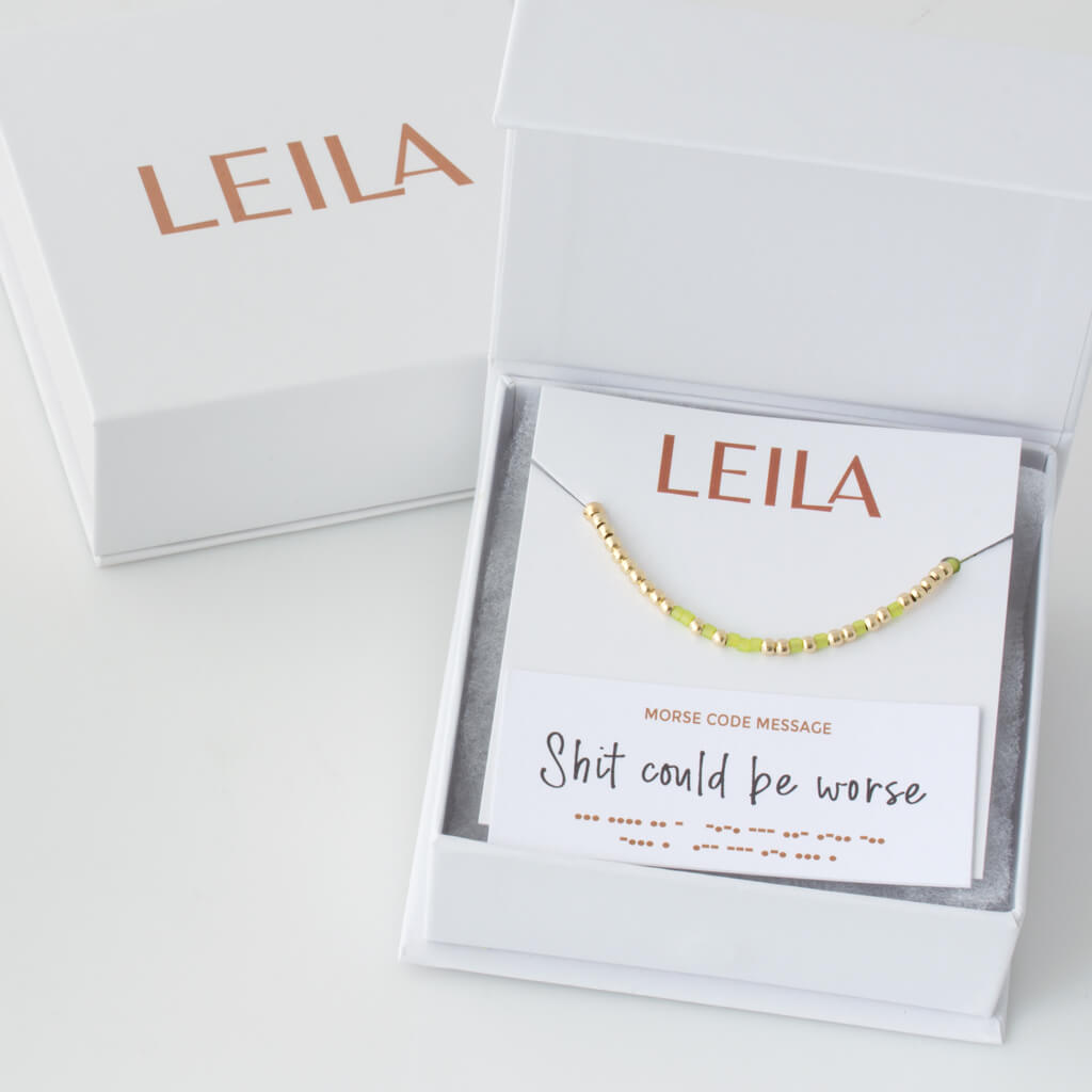 &quot;Shit Could Be Worse&quot; Morse Code Bracelet