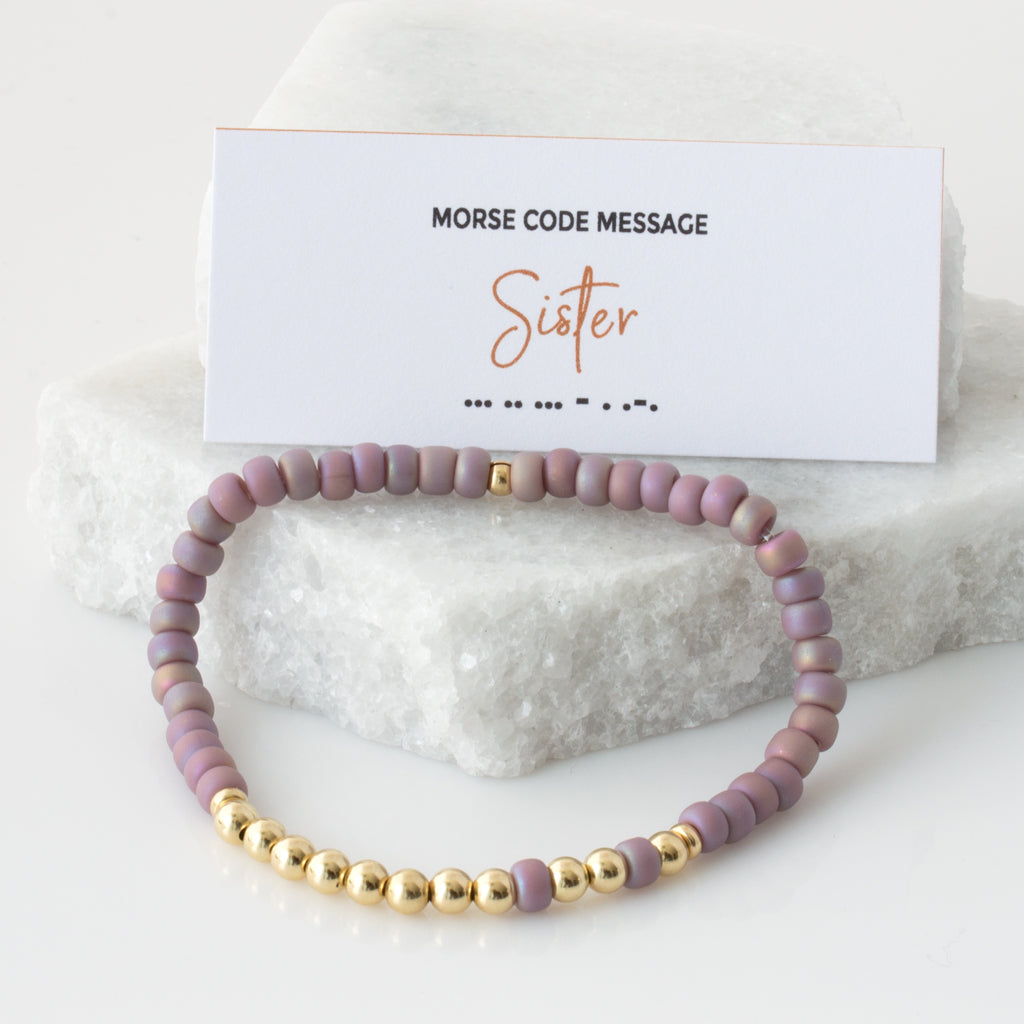 &quot;Sister&quot; Bubble Morse Code Bracelet