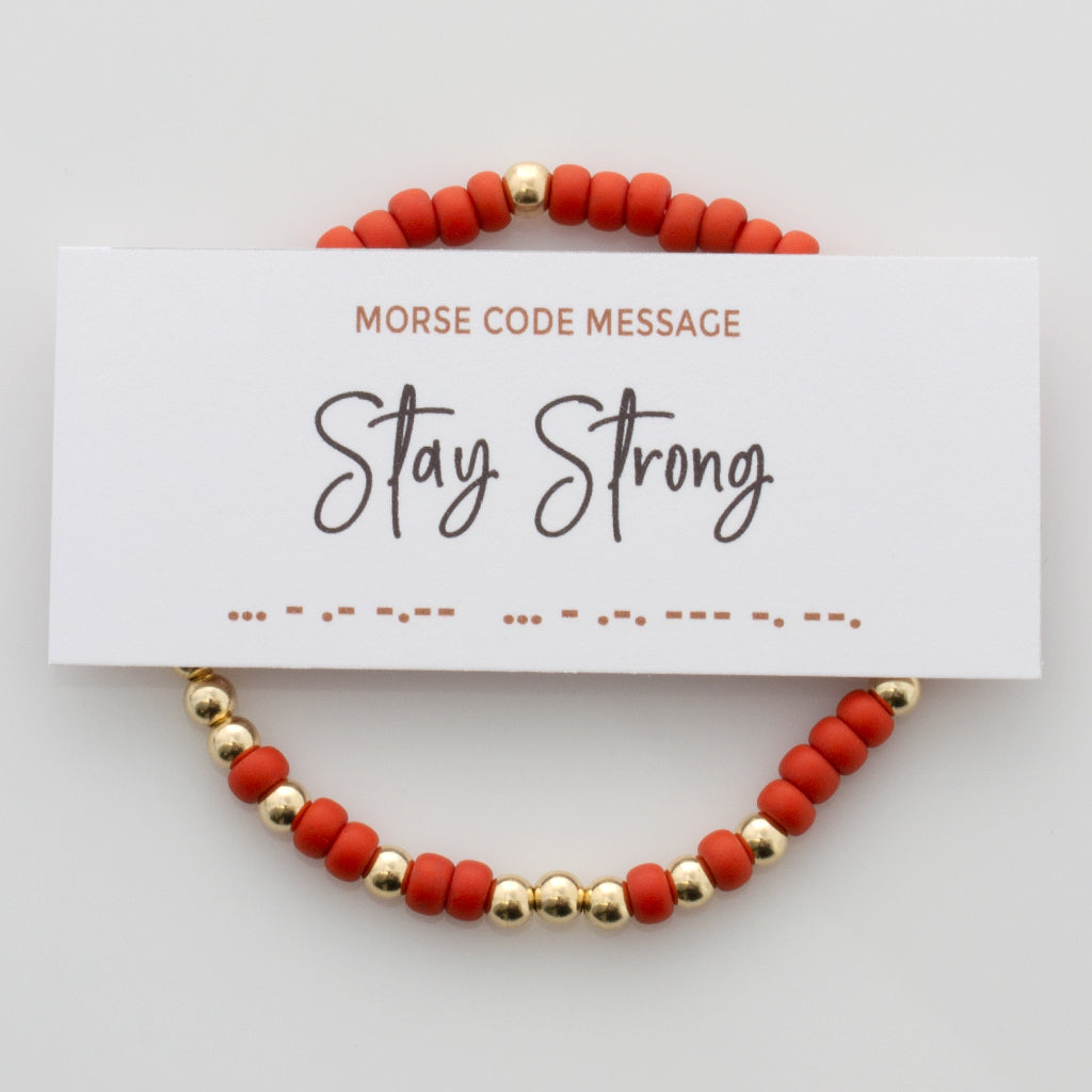 &quot;Stay Strong&quot; Bubble Morse Code Bracelet