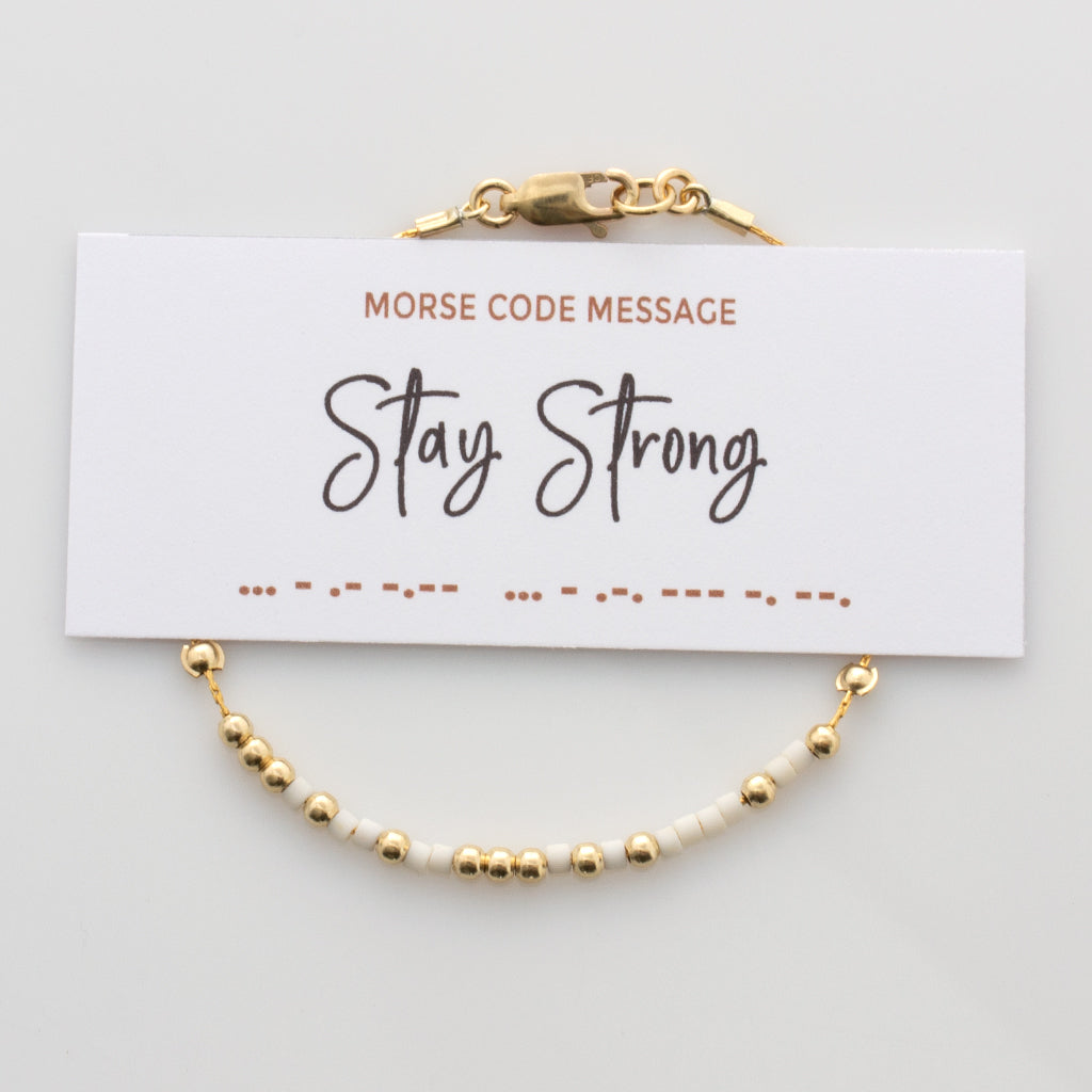 &quot;Stay Strong&quot; Morse Code Bracelet