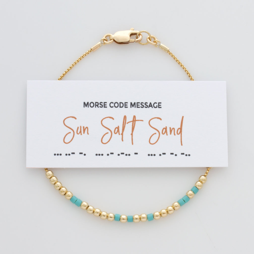 &quot;Sun Salt Sand&quot; Morse Code Bracelet