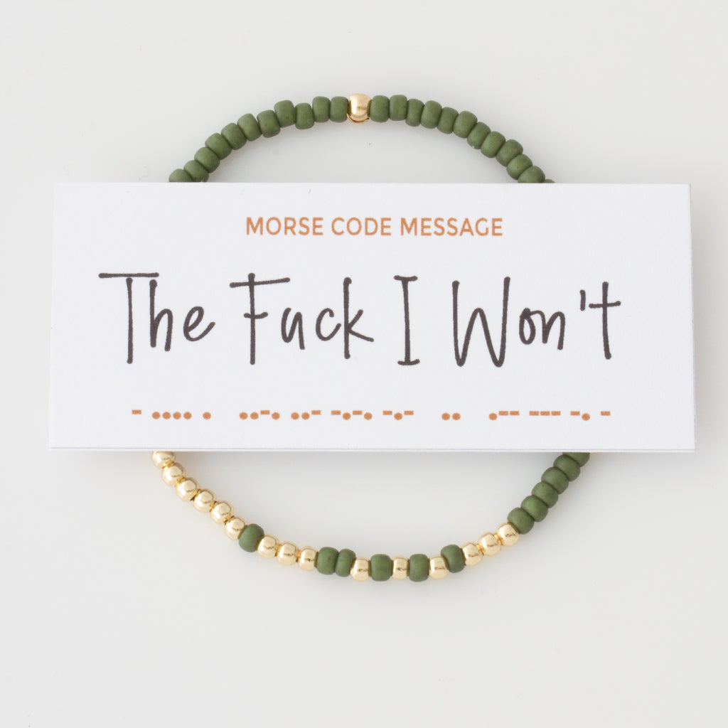 "The Fuck I Won't" Endless Morse Code Bracelet