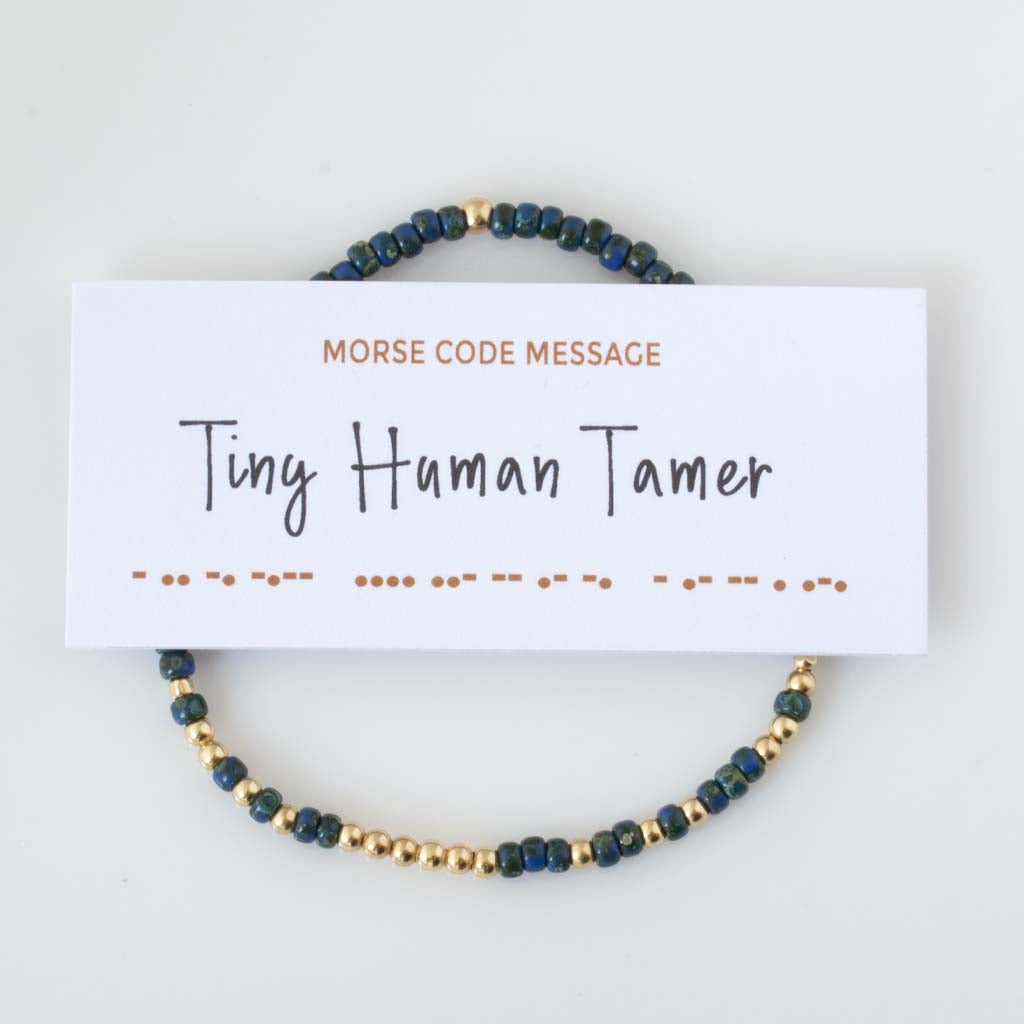 "Tiny Human Tamer" Endless Morse Code Bracelet