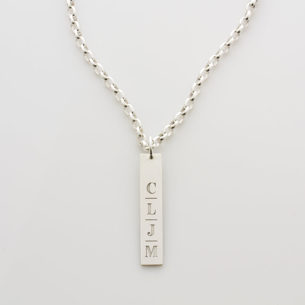 Unisex Classic Vertical Bar Necklace