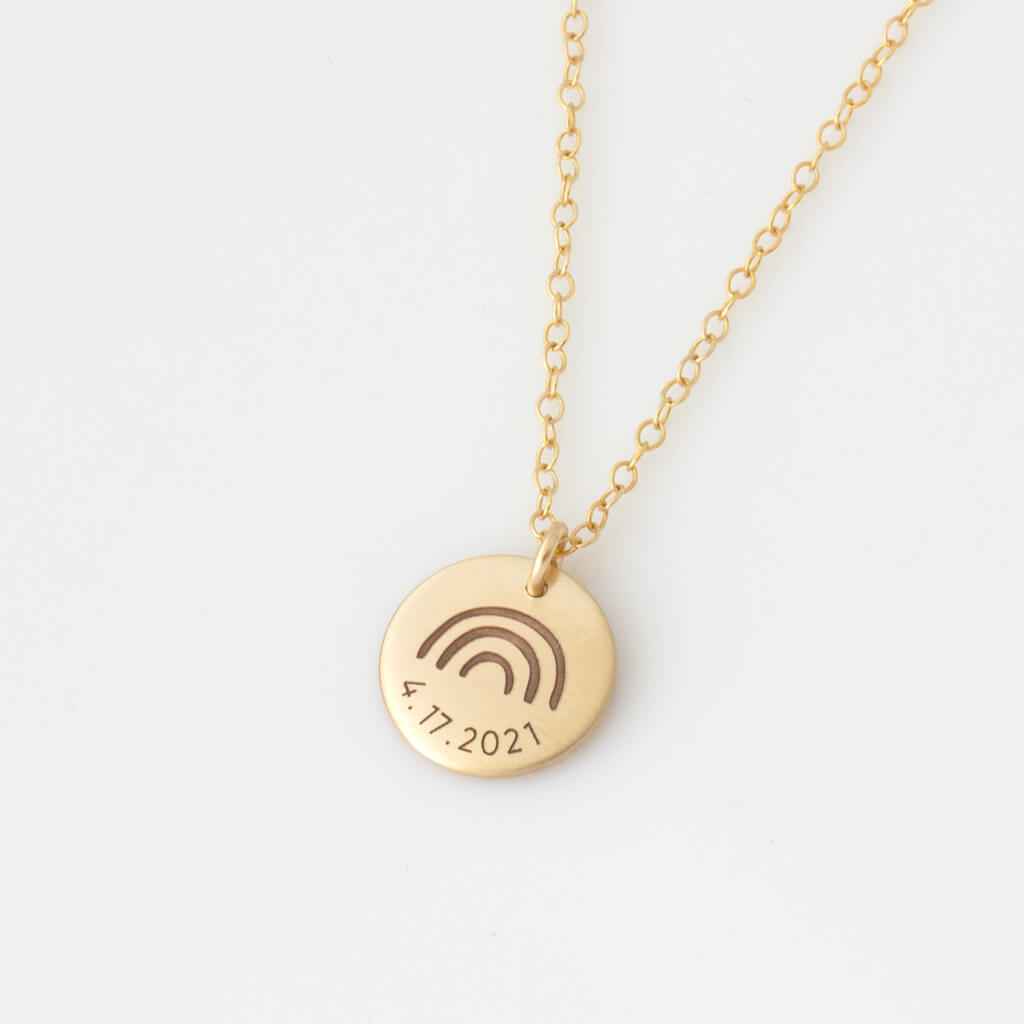 Angel Wings and Rainbow Date Necklace