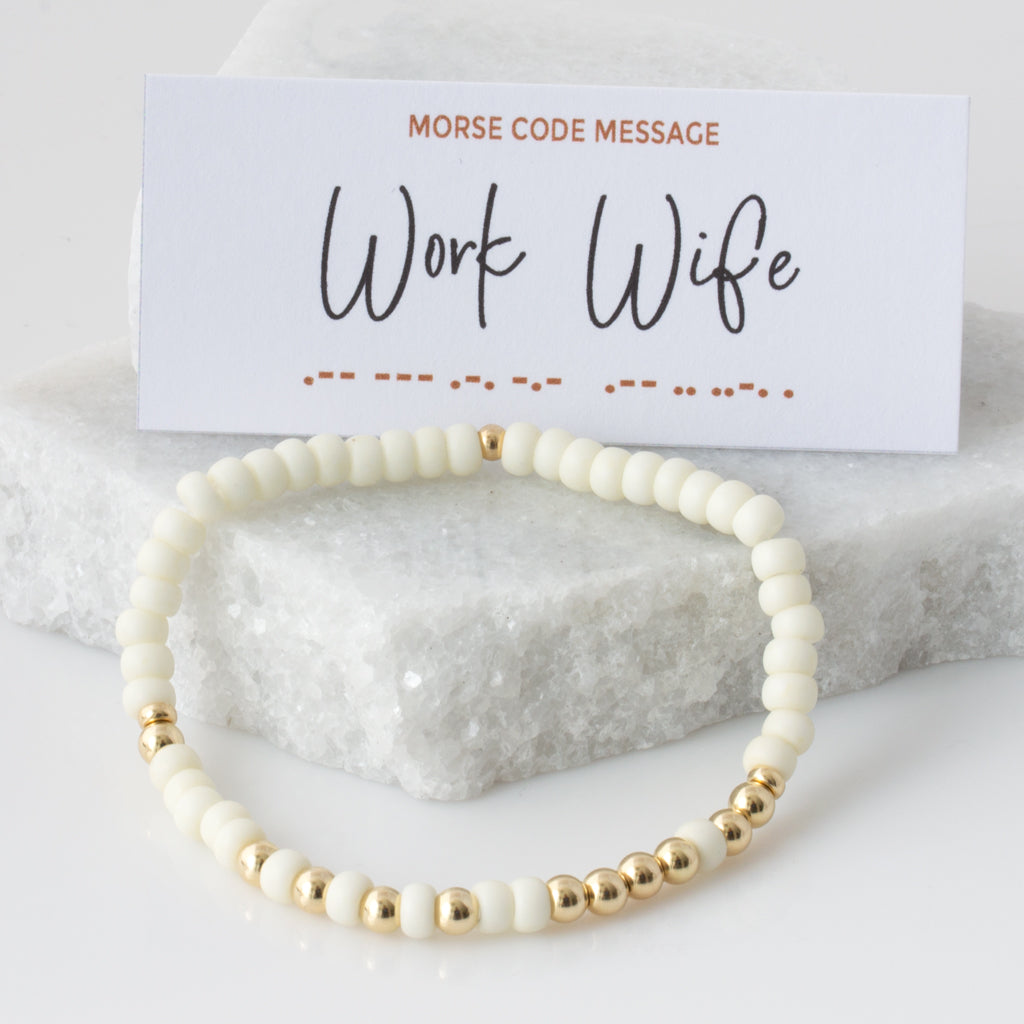 &quot;Work Wife&quot; Bubble Morse Code Bracelet