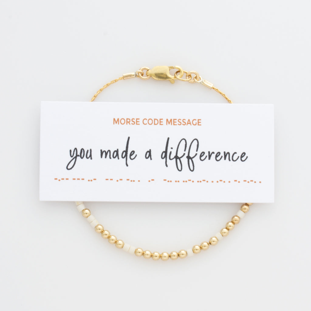 &quot;You Made a Difference&quot; Morse Code Bracelet