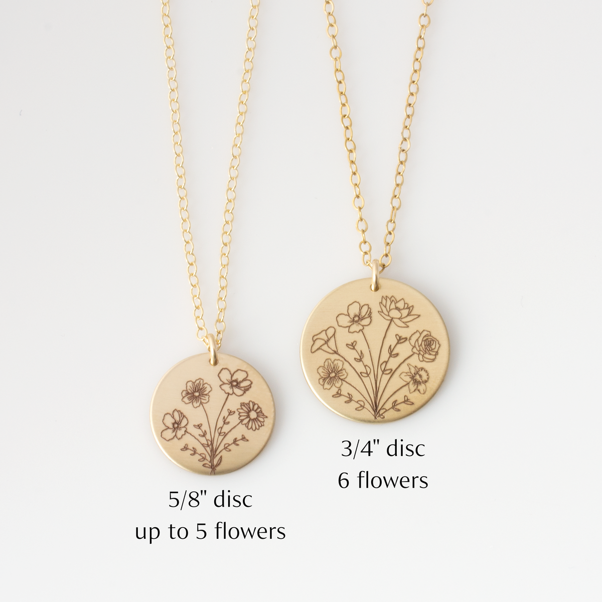 Gold birth best sale flower necklace